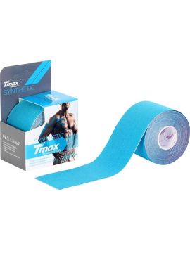 Тейп кинезиологический Tmax Synthetic Blue (5 см x 5 м), голубой