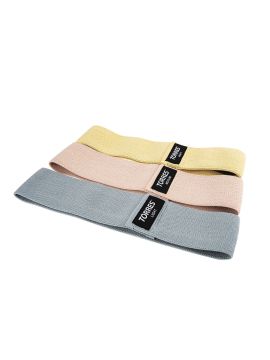 Набор эластичных петель TORRES, дл. 38 см, шир. 8 см, 3 жгута с разным сопротивлением