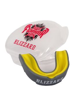 Защита рта (капа) FLAMMA - BLIZZARD GRAY с футляром, серый/желтый