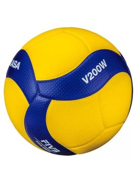 Мяч волейбольный MIKASA V200W р. 5,  FIVB Appr, синт.кожа (желт-синий